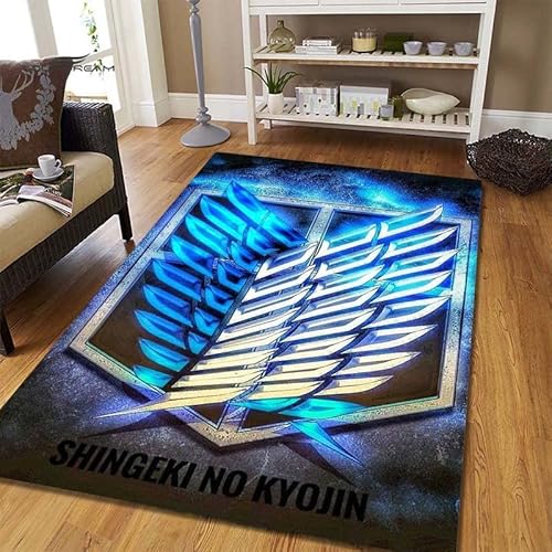 YZGAH Attack On Titan Carpet Icon Area Rug for Living Room Carpets and Rugs for Home Living Room Fußmatte Eingangsfußmatte F4257 120X180Cm von YZGAH