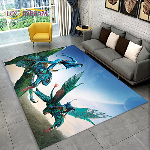 YZGAH Avatar Filmbereich Teppich Groß, Teppich Teppich Für Zu Hause Wohnzimmer Schlafzimmer Sofa Fußmatte Küche Dekoration, Kinder rutschfeste Bodenmatte 3D V6321 120X180Cm von YZGAH