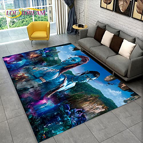 YZGAH Avatar Filmbereich Teppich Groß, Teppich Teppich Für Zu Hause Wohnzimmer Schlafzimmer Sofa Fußmatte Küche Dekoration, Kinder rutschfeste Bodenmatte 3D V8919 50X70Cm von YZGAH