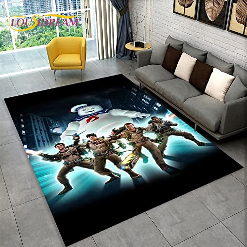 YZGAH Cartoon Ghostbusters Filmbereich Teppich, Teppich Teppich Für Wohnzimmer Schlafzimmer Sofa Fußmatte Dekoration, Kinder Spielen rutschfeste Bodenmatte 3D P3943 100X160Cm von YZGAH