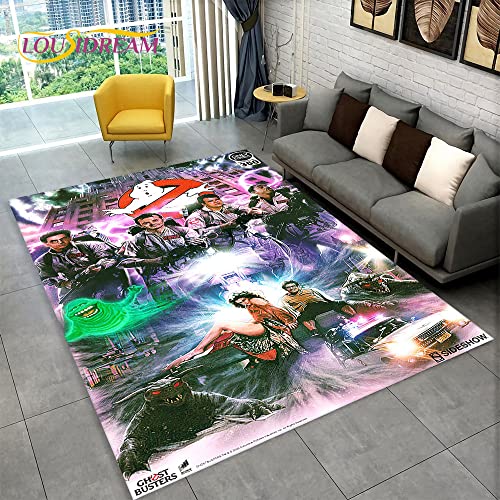 YZGAH Cartoon Ghostbusters Filmbereich Teppich, Teppich Teppich Für Wohnzimmer Schlafzimmer Sofa Fußmatte Dekoration, Kinder Spielen rutschfeste Bodenmatte 3D P6247 100X160Cm von YZGAH