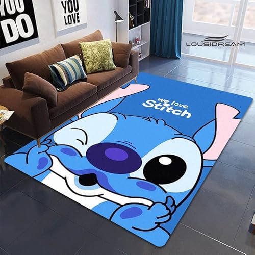 YZGAH Cartoon Lilio & Stitch Teppich Kinderspielzimmer Wohnzimmer Schlafzimmer rutschfeste Fotografie Requisiten Geburtstagsgeschenk I6804 120X180Cm von YZGAH