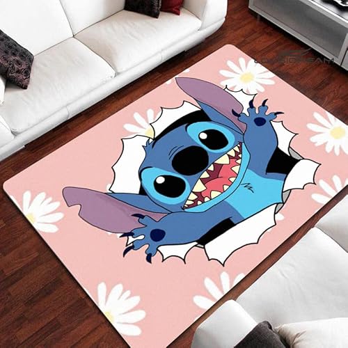 YZGAH Cartoon Lilio & Stitch Teppich Kinderspielzimmer Wohnzimmer Schlafzimmer rutschfeste Fotografie Requisiten Geburtstagsgeschenk I7977 50X70Cm von YZGAH