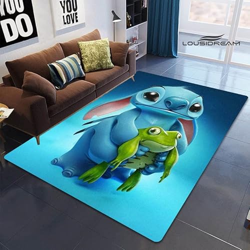 YZGAH Cartoon Lilio & Stitch Teppich Kinderspielzimmer Wohnzimmer Schlafzimmer rutschfeste Fotografie Requisiten Geburtstagsgeschenk I9125 120X160Cm von YZGAH