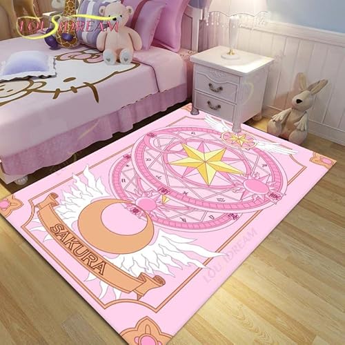 YZGAH Cartoon Sailor Moon Teppiche Kinder Krabbelteppiche Wohnzimmer Tee Tischsets Schlafzimmer Teppich Waschbare Fußmatten Haushaltsbereich Matte H4950 120X180Cm von YZGAH