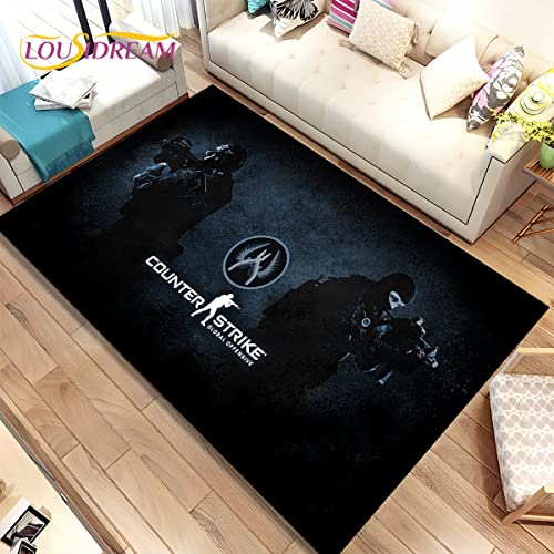 YZGAH Cs Go, Game Gamer, Counter Strike Bereich Teppich, Teppich Teppich Für Zu Hause Wohnzimmer Kinder Schlafzimmer Sofa Fußmatte Dekor, rutschfeste Bodenmatte V10206 90X150Cm von YZGAH