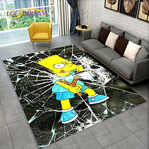 YZGAH Die S-Simpsons Cartoon Bereich Teppich, Teppich Teppich Für Zu Hause Wohnzimmer Schlafzimmer Sofa Spielzimmer Fußmatte Dekor, Kinder Spielen rutschfeste Bodenmatte P3562 140X200Cm von YZGAH