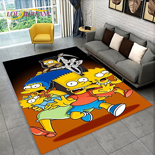 YZGAH Die S-Simpsons Cartoon Bereich Teppich, Teppich Teppich Für Zu Hause Wohnzimmer Schlafzimmer Sofa Spielzimmer Fußmatte Dekor, Kinder Spielen rutschfeste Bodenmatte P3581 80X120Cm von YZGAH