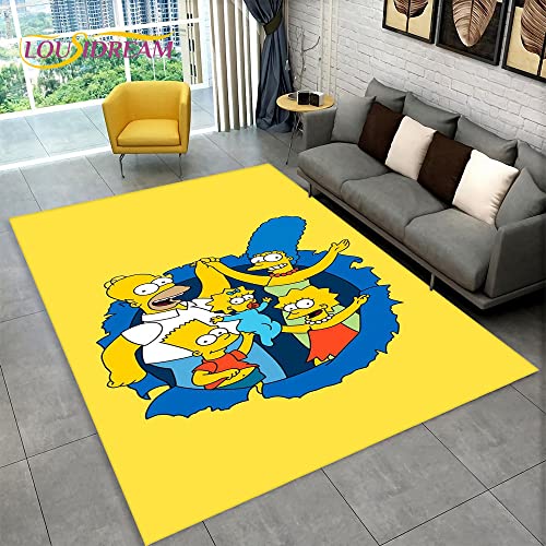 YZGAH Die S-Simpsons Cartoon Bereich Teppich, Teppich Teppich Für Zu Hause Wohnzimmer Schlafzimmer Sofa Spielzimmer Fußmatte Dekor, Kinder Spielen rutschfeste Bodenmatte P5868 160X230Cm von YZGAH