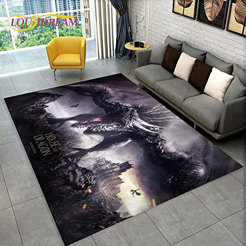 YZGAH Haus des Drachen Tv Film Bereich Teppich, Teppich Teppich Für Zu Hause Wohnzimmer Schlafzimmer Sofa Fußmatte Dekor, Kinder Spielen rutschfeste Bodenmatte 3D V7922 40X60Cm von YZGAH