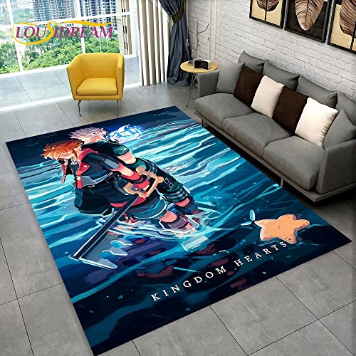 YZGAH Kingdom Hearts Game Gamer Bereich Teppich Groß, Teppich Teppich Für Wohnzimmer Schlafzimmer Sofa Fußmatte Dekoration, Kinder Spielen rutschfeste Bodenmatte P4726 140X200Cm von YZGAH