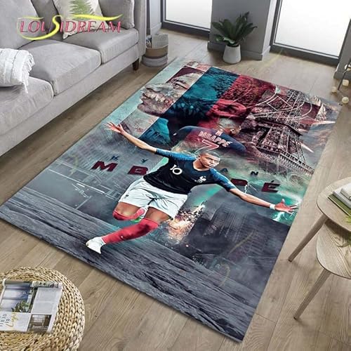 YZGAH Mode-Mbappé-Muster Teppiche Und Teppiche Wohnzimmer Schlafzimmer Küche Badezimmer Großflächiger Weicher Teppich Zuhause Kinderzimmer Bodenmatte H3725 120X160Cm von YZGAH