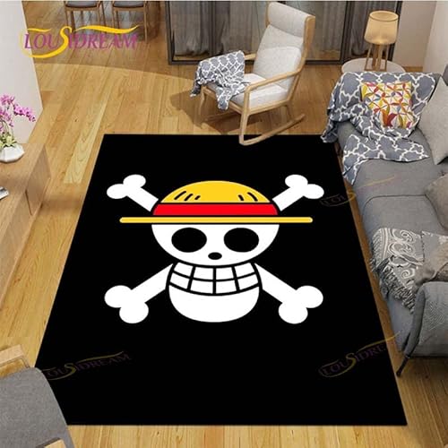 YZGAH One Piece Cartoon rutschfeste Fußmatte Home Bodendekoration Schlafzimmer Badezimmer Teppiche Teppich G2552 80X120Cm von YZGAH