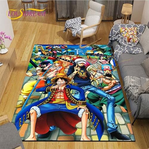 YZGAH One Piece Cartoon rutschfeste Fußmatte Home Bodendekoration Schlafzimmer Badezimmer Teppiche Teppich G542 40X60Cm von YZGAH