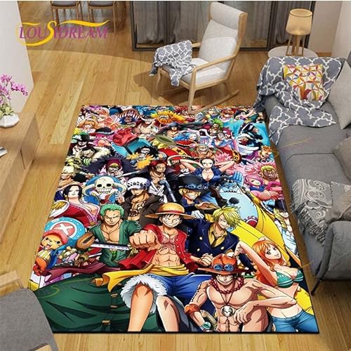 YZGAH One Piece Cartoon rutschfeste Fußmatte Home Bodendekoration Schlafzimmer Badezimmer Teppiche Teppich G6064 100X160Cm von YZGAH