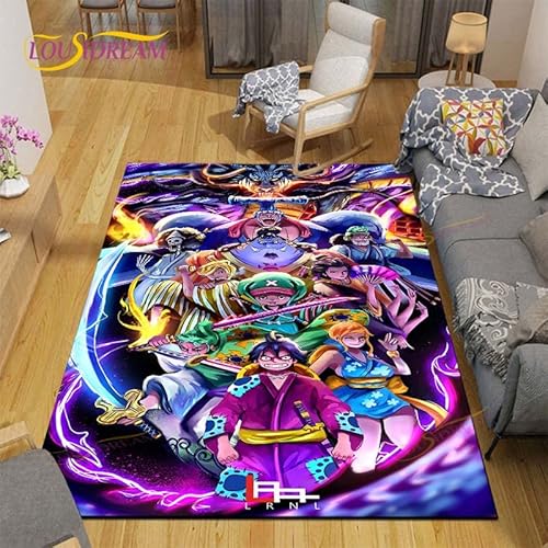 YZGAH One Piece Cartoon rutschfeste Fußmatte Home Bodendekoration Schlafzimmer Badezimmer Teppiche Teppich G6072 90X150Cm von YZGAH