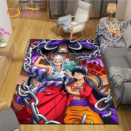 YZGAH One Piece Cartoon rutschfeste Fußmatte Home Bodendekoration Schlafzimmer Badezimmer Teppiche Teppich G7117 100X160Cm von YZGAH