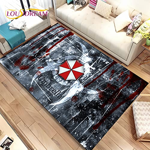 YZGAH R-Resident Evil Spiele Gamer Bereich Teppich, Teppich Teppich Für Wohnzimmer Schlafzimmer Sofa Fußmatte Dekoration, Kinder Spielen rutschfeste Bodenmatte V5012 120X160Cm von YZGAH