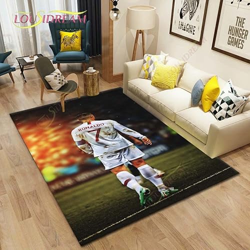 YZGAH Ronaldo-Teppich-Druck, Weich, Schlafzimmer, Wohnzimmer, Dekor, Kinderspielbereich, Matte, Küche, Badezimmer, Fußmatte, Heimdekoration, H2021, 80 X 120 cm von YZGAH