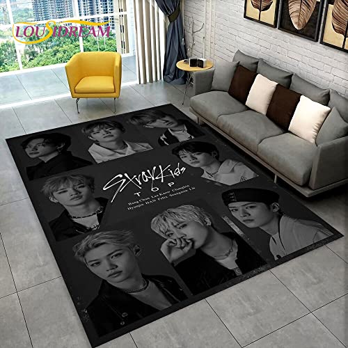 YZGAH Streunende Kinder Kpop Sänger Stern Bereich Teppich, Teppich Teppich Für Wohnzimmer Schlafzimmer Sofa Fußmatte Dekoration, Kinder Spielen rutschfeste Bodenmatte P2037 120X180Cm von YZGAH