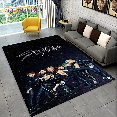 YZGAH Streunende Kinder Kpop Sänger Stern Bereich Teppich, Teppich Teppich Für Wohnzimmer Schlafzimmer Sofa Fußmatte Dekoration, Kinder Spielen rutschfeste Bodenmatte P6618 90X150Cm von YZGAH