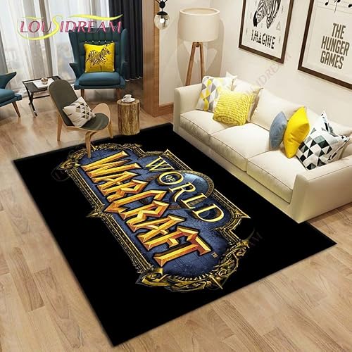 YZGAH World of Warcraft Teppiche Für Wohnzimmer, Schlafzimmer, Fußmatte, Plüsch, rutschfest, Stuhlteppich, Badezimmerteppich, Heimmode, Bodenmatte, H1224, 120 X 180 cm von YZGAH