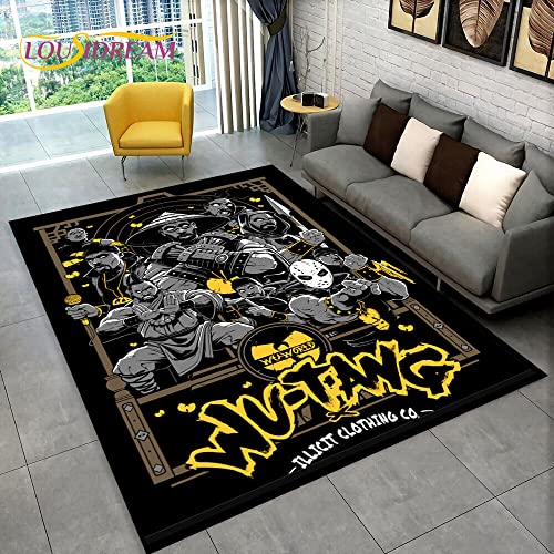 YZGAH Wu T-Tang Clans Serie Schild Bereich Teppich, Teppich Teppich Für Wohnzimmer Schlafzimmer Sofa Fußmatte Dekoration, Kinder Spielen rutschfeste Bodenmatte 3D P486 90X150Cm von YZGAH