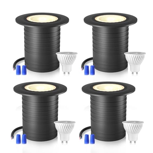 YZGWZLD 4er Set Bodeneinbaustrahler Aussen Schwenkbar GU10 IP67 Bodenstrahler Außen Warmes Weiß mit 5W LED GU10 Bodenleuchten Außen, Terassenbeleuchtungen DC12V 3000K für Garten, Hof, Rasen, Boden YZGWZLD 4er Set Bodeneinbaustrahler Aussen Schwenkbar GU10 IP67 Bodenstrahler Außen Warmes Weiß mit 5W LED GU10 Bodenleuchten Außen, Terassenbeleuchtungen DC12V 3000K für Garten, Hof, Rasen, Boden von YZGWZLD