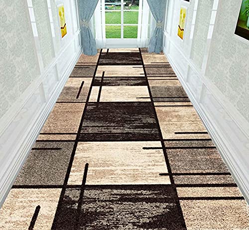 YZHY Korridor Teppich,Läufer Teppich - Moderne geometrische Muster - rutschfest waschbar - Mikrofaser Teppiche Läufer für Flur Badezimmer Wohnzimmer Bettläufer Küchenteppiche Läufer von YZHY