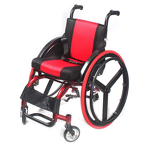 YZJJ Rollstuhl, Aluminium, Tragbar, Klappbar, Express, Ultraleicht, Faltbar, Selbstantrieb, Sitzbreite 38cm, Rot und Schwarz YZJJ Rollstuhl, Aluminium, Tragbar, Klappbar, Express, Ultraleicht, Faltbar, Selbstantrieb, Sitzbreite 38cm, Rot und Schwarz von YZJJ