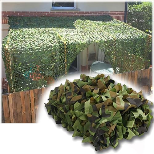 210D Camouflage Netz Tarnnetz, 8x8m Outdoor Army Camo Tarnung Net Sonnenschutz Netz, für Freizeit Camping Bars Jagd Waldlandschaft von YZJL