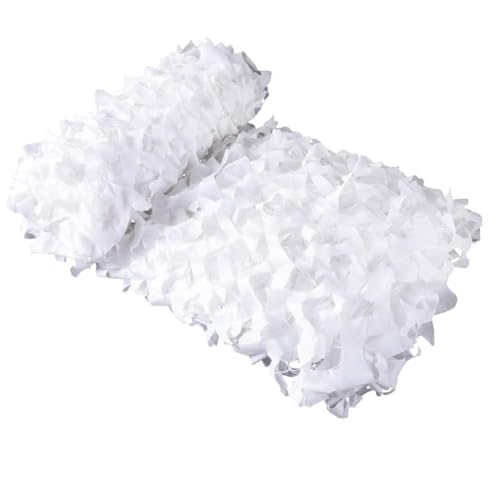 Cam ouflage NetzWeiß 4x3m 3x3m 3x10m Verstärktes 210D m ilitär Tarngewebe für Terrasse, Garten, Cam ping, Jagd,Dekoration(Color:Weiß,Size:3x10m /10x33ft) von YZJL