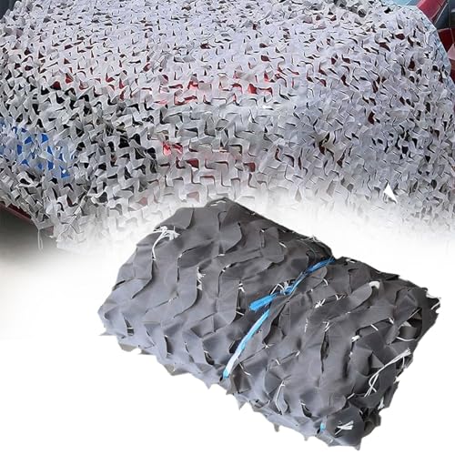Camouflage Netz Grau, Outdoor Sonnenschutz Tarnnetz Army Camo Tarnung Net, 2x10m Partydekoration Camo Netz Sichtschutz Militär von YZJL