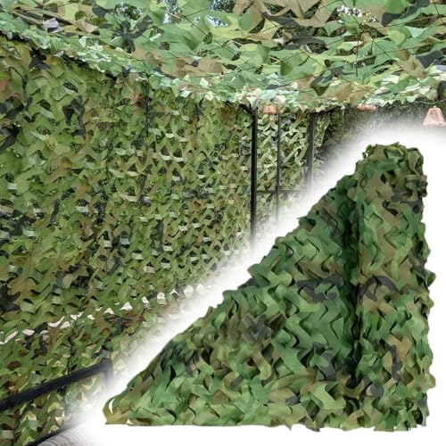 Dschungel Tarnnetz 3X9m 210D Camouflage Netz Tarnung Net Sonnenschutznetze für Camping Mottoparty-Dekoration Autoabdeckung Outdoor Sichtschutz (9.9 * 29.6ft) von YZJL