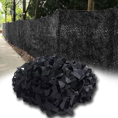 Garten Schwarz Tarnnetz 1.5x9m - UV-stabilisiertes Camouflage Netz 210D Oxford-Gewebe, Privatsphäre-Schutz, Dekorative Außenverwendung​ von YZJL