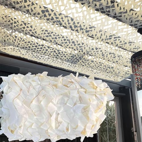 Sonnenschutz Netz Beige Tarnnetz 8x8m Camouflage Netz für Camping Garten Jagd, Doppelschicht Sichtschutz Net, Anpassbare Größe von YZJL