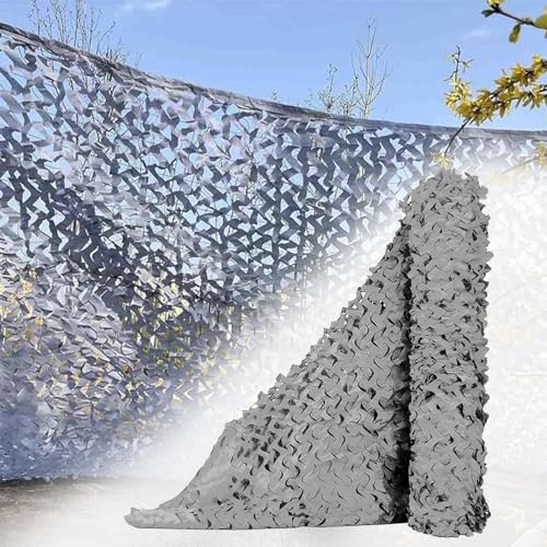 Tarnnetz Grau Militärisches Tarp 8x10m Camouflage Netz Sonnensegel Outdoor Sichtschutz Netz für Jagd Schießen Verstecken Camping von YZJL