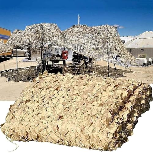 Tarnnetz Sichtschutz Camouflage Netz Sonnenschutz Wüstengelb, 6x6m Tarnung Camo Net für Jagd Camping Dekoration Wüstenfarbe Outdoor Autoabdeckungen Tarnnetz Sichtschutz Camouflage Netz Sonnenschutz Wüstengelb, 6x6m Tarnung Camo Net für Jagd Camping Dekoration Wüstenfarbe Outdoor Autoabdeckungen von YZJL