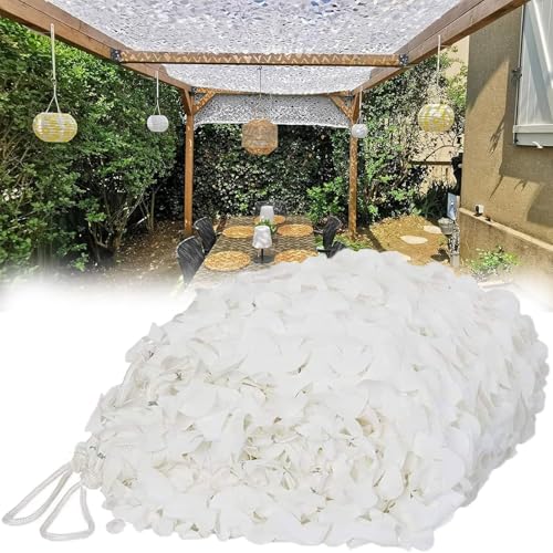 Tarnnetz Weiß Camouflage Netz Sonnenschutz Tarnung Camo Net für Camping Jagd Garten Pergola Dekoration, 1.5x2m von YZJL