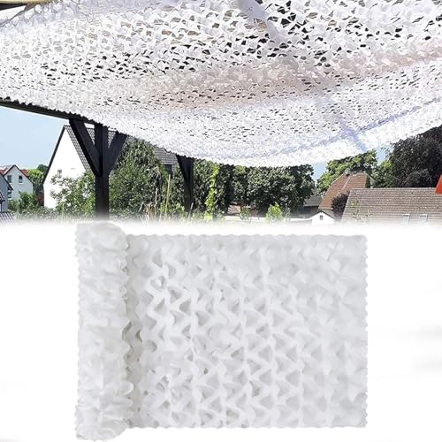 Tarnnetz Weiß für Pavillon & Gartenparty - Sichtschutz Sonnenschutznetz - 4x9m - Leicht, schnell montiert - Wetterfest reißfest von YZJL