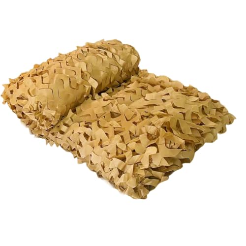 TarnnetzeSandfarbe 4x3m 3x3m 3x8m Verstärktes 210D m ilitär Tarngewebe für Terrasse, Garten, Cam ping, Jagd,Dekoration(Color:Sandfarbe,Size:3x8m /10x26ft) von YZJL