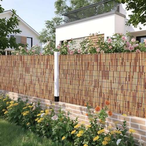 YZJTSXQHY Bambus Balkon Sichtschutzmatten, Wasserdicht Bambus matten für Garten, Bambuszaun-Rolle Höhe 30/50/70/80/100/120/140/170/180/190cm, Schilf Zaun Windschutzmatten Einfache Montage von YZJTSXQHY