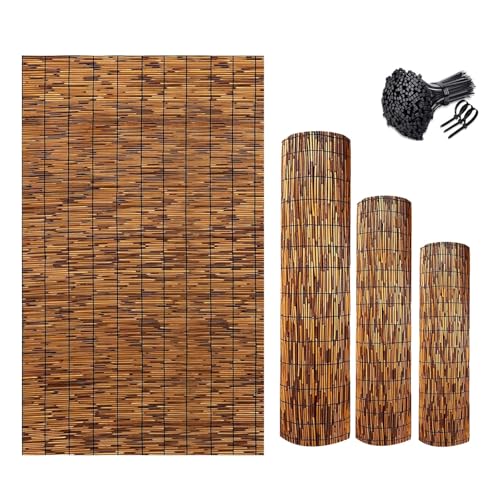 YZJTSXQHY Bambus Balkonsichtschutz Matten Sonnenschutz, Natürlichen Schilfzaun Höhe 30cm-190cm, Bambus Zaun Wetterfest für Balkon Terrasse Garten, Rollzaun Mit Kabelbinder von YZJTSXQHY