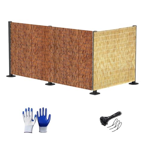 YZJTSXQHY Bambus Sichtschutzzaun Natürlichen Schilf Matten Höhe 30 40 60 75 90 100 125 130 145 150 170 185 190 cm, UV Schutz Bambus Rollzaun, Winddicht Sichtschutzmatten für Garten Pergola(Beige) von YZJTSXQHY