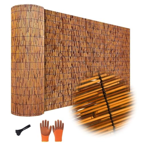 YZJTSXQHY Bambus Zaun Sonnenschutz, Sichtschutz Schilfrohrmatte aus Bambus, Balkon Rollzaun Höhe 30 50 80 90 100 110 130 150 170 180cm, UV Schutz Bambus Matten Einfache Montage von YZJTSXQHY