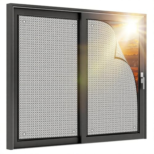 YZJTSXQHY Verdunkelungsfolie Wärmeisolierung Folie Für Glasfenster, 95% Anti-UV Aluminisierte Reflektierende Folie, Sonnenschutzfolie 8mm Fensterfolie Rückstandslose mit Saugnapf von YZJTSXQHY