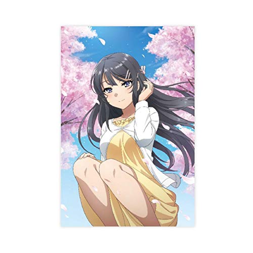 Anime-Poster Bunny Girl Senpai Mai Sakurajima auf Leinwand, Wandkunst, Kunstdruck, Gemälde für Wohnzimmer, Schlafzimmer, Dekoration, 50 x 75 cm, ohne Rahmen von YZLI