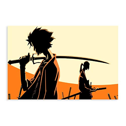 Anime Samurai Champloo Leinwand-Poster, Wandkunst, Deko, Bild, Gemälde für Wohnzimmer, Schlafzimmer, Dekoration, 30 x 45 cm, ohne Rahmen, Anime Samurai Champloo1 von YZLI