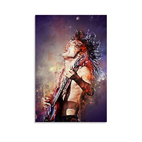 Kunstdruck auf Leinwand, Motiv "Guitarist Angus Young Guitarist", 50 x 75 cm von YZLI