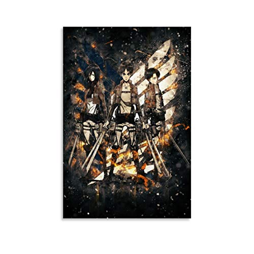 YZLI Anime Attack on Titan Poster, dekoratives Gemälde, Leinwand, Wandkunst, Wohnzimmer, Poster, Schlafzimmer, Gemälde, 40 x 60 cm von YZLI